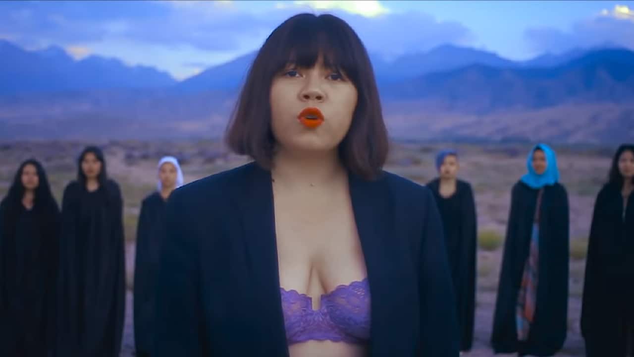 Zere Asylbek in a still from Kyz. YouTube screengrab 